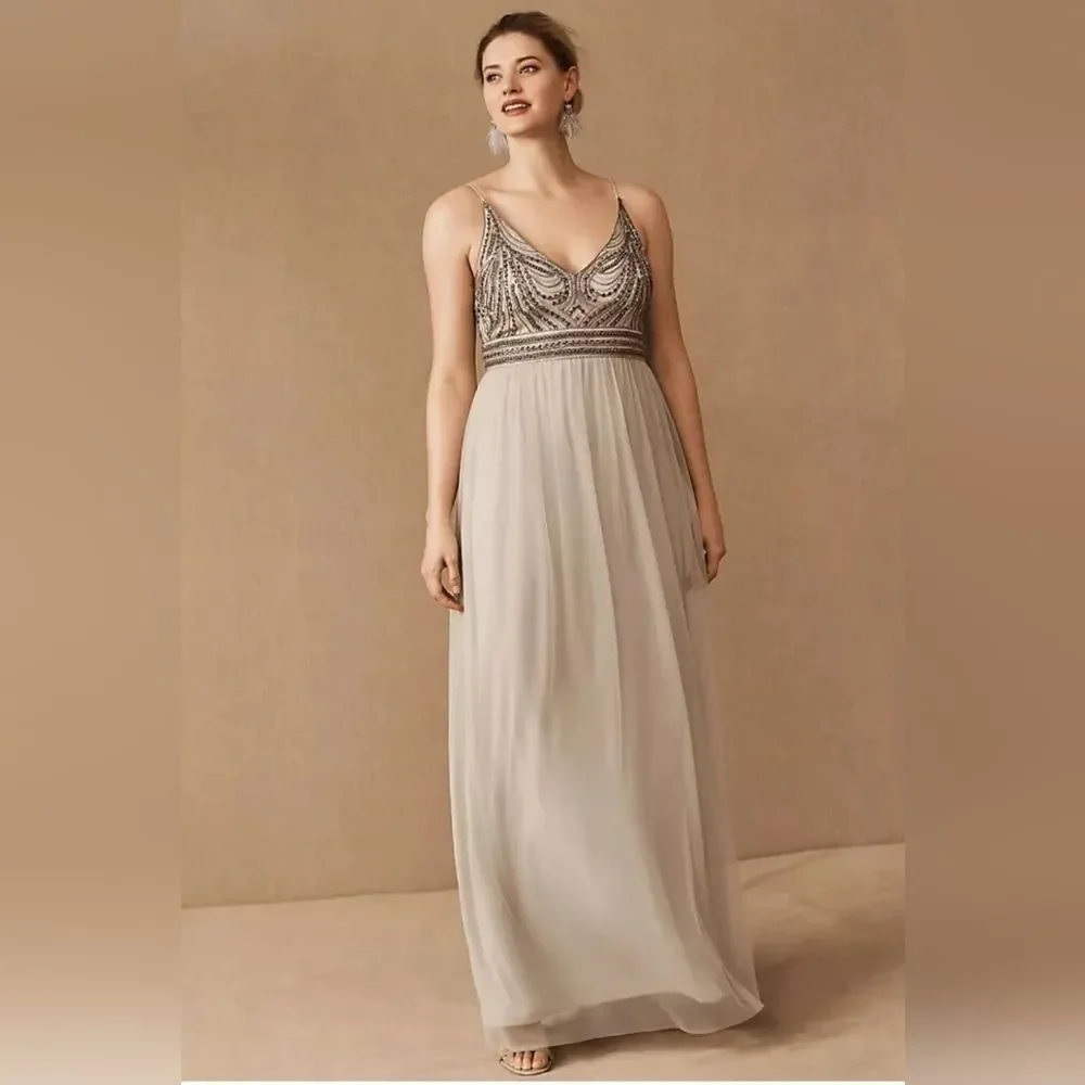 BHLDN NWOT Vilette Maxi Gown | Flowy Chiffon Lined Skirt | Size 6 | Romantic